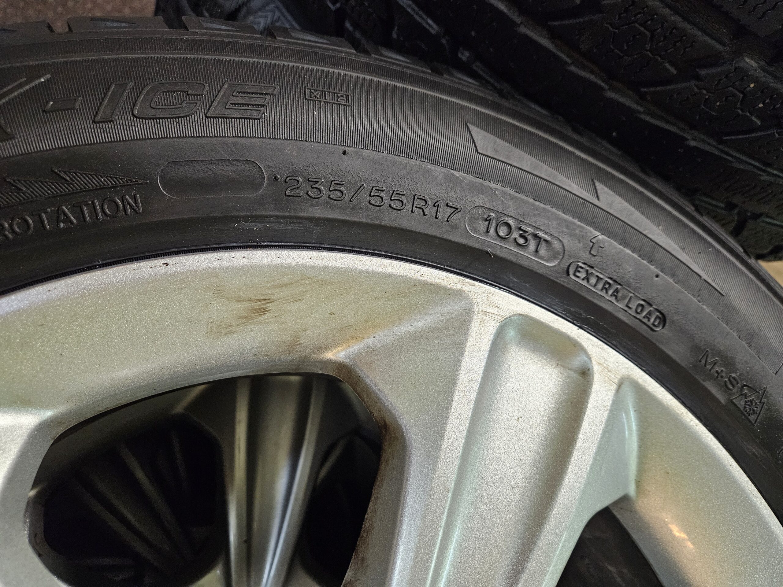 235/55R17 Michelin Snow Tires on Ford Escape Rims